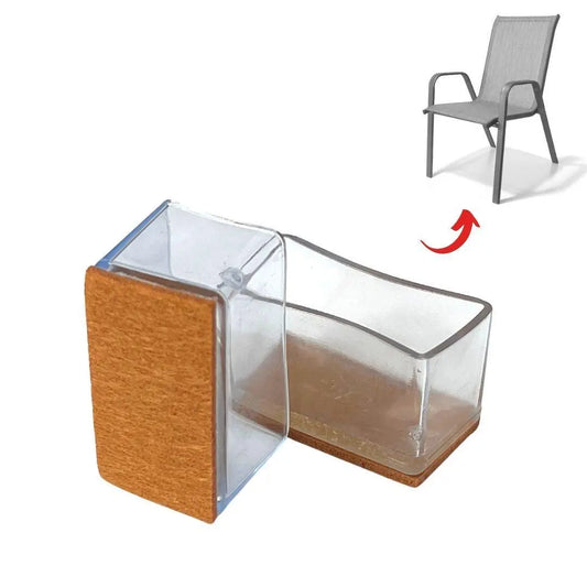 (NEW) Rectangular Silicone Felt Chair Leg Glides (Groovy Slides) - Chair Caps Australia - www.chaircapsaustralia.com.au