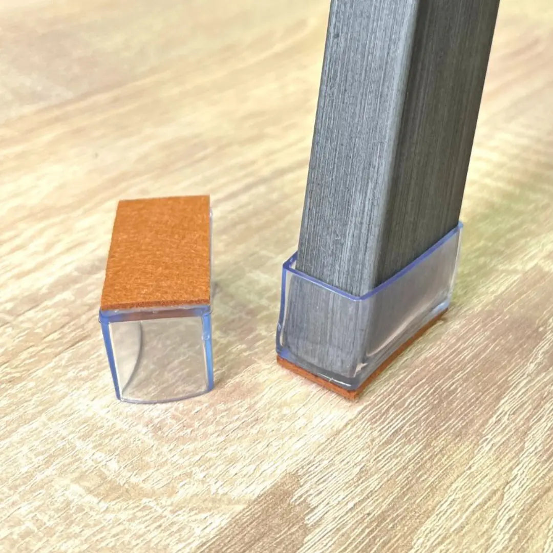 (NEW) Rectangular Silicone Felt Chair Leg Glides (Groovy Slides) - Chair Caps Australia - www.chaircapsaustralia.com.au