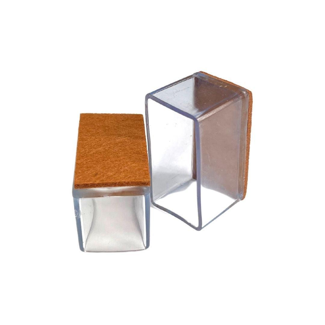 (NEW) Rectangular Silicone Felt Chair Leg Glides (Groovy Slides) - Chair Caps Australia - www.chaircapsaustralia.com.au