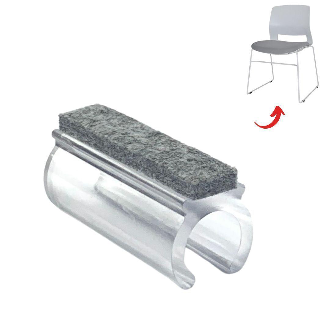 Clear Felt Clip-on Sled Chair Glides - No scratches - Chair Caps Australia - www.chaircapsaustralia.com.au