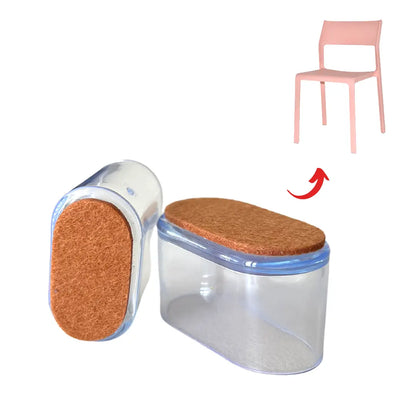 (NEW) Oval Silicone Felt Chair Leg Glides (Groovy Slides) - Chair Caps Australia - www.chaircapsaustralia.com.au