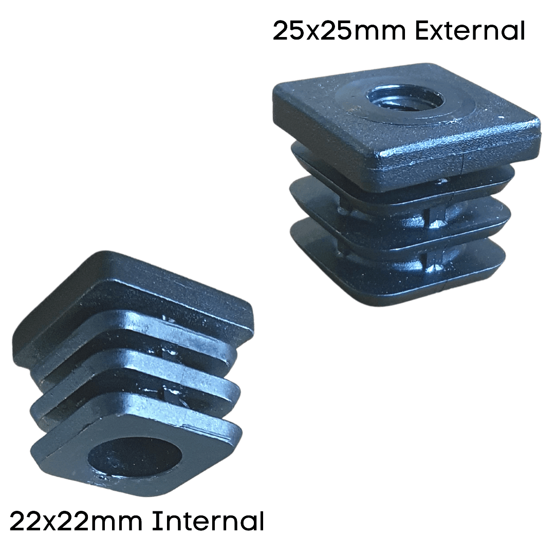 Square Internal Adaptors + 8mm Threaded - Chair Caps Australia - www.chaircapsaustralia.com.au